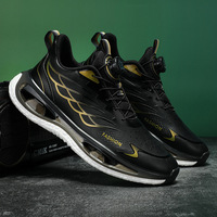 Chaussures de sport pour hommes de bonne qualité, chaussures de sport, bouton pivotant, chaussures de course respirantes, semelles épaisses, baskets amortissantes pour homme