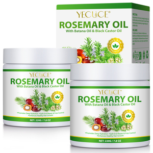 Crème de croissance capillaire naturelle vegan YECUCE avec biotine, huile de ricin, huile de romarin, hydratante, anti-frisottis, réparation des pointes fourchues, huile capillaire - Product Image 6