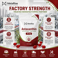 Gélules d'astaxanthine 500mg, 120 unités, service de marque personnalisée OEM/ODM, complément antioxydant, soutient l'énergie, durée de conservation 24 mois, 90g pour tous
