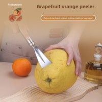 Éplucheur d'orange et de citron en acier inoxydable 1 pièce avec poignée facile à saisir-Outil d'épluchage d'agrumes durable, coupe-fruits créatif pour la cuisine