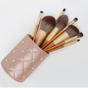 Haute qualité 8 pièces Logo personnalisé doux Vegan maquillage <span class=keywords><strong>pinceau</strong></span> ensemble fond de teint plat Blush surligneur pinceaux meilleure vente visage - Product Image 2