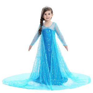 Robe bleue de princesse <span class=keywords><strong>Elsa</strong></span> pour fille, costume de princesse <span class=keywords><strong>Elsa</strong></span>, fête d'anniversaire, Noël, déguisement de <span class=keywords><strong>luxe</strong></span> à paillettes, costume de fête pour fille - Product Image 3