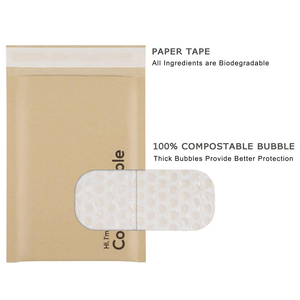 Tùy chỉnh phân hủy sinh học bong bóng bưu phẩm compostable độn phong bì tự niêm phong vận chuyển túi tái chế bao bì gửi thư Túi - Product Image 4