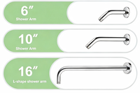 KAIXIN Bras de Douche Extensible en Acier Inoxydable Brossé de 16 Pouces, Tige Extra-Longue, Design Moderne, Fixation Murale pour Cuisine et Hôtel