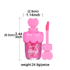 <span class=keywords><strong>BAOLISHI</strong></span> Nuevo Diseño Brillo Labial con Lentejuelas en Forma Adorable, Aceite Labial que Cambia de PH para Maquillaje Diario, Etiqueta Privada, Venta al por Mayor, Vegano, Alta Calidad - Product Image 2