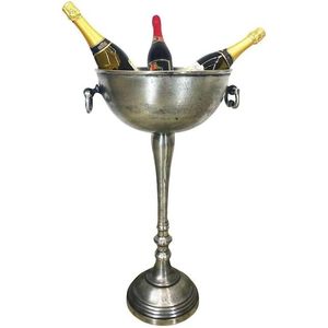 Cubo de Hielo ALFA NAUTICAL de Metal Niquelado con Diseño Floral Art Deco, Resistente al Óxido, Capacidad de 5L, para Fiestas y Cerveza - Product Image 1