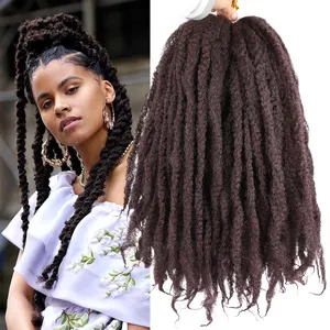 Toptan fiyat 18 inç Marley büküm Afro büküm Marley örgü saç Faux Locs tığ saç sentetik saç uzantıları