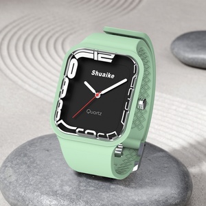 SHUAIKE 1153 New Fashion High Quality Stainless Steel <b>Case</b> Resin Mirror Quartz Watch 30 Meter Waterproof Rubber Strap Pointer - Product Image 5