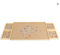 Planche à puzzle personnalisée Table à puzzle Plaque à puzzle en bois Surface de travail en panneau de fibres lisses pour 1000 pièces 4 tiroirs coulissants