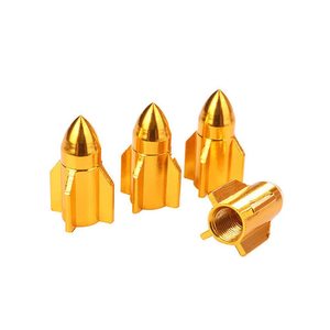Hao Zhan Capuchons de valve en alliage d'aluminium en forme de fusée, 10 couleurs, couvre-poussière pour roues de voiture, compatibles avec toutes les valves américaines - Product Image 4