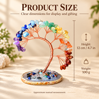 Ornements modernes personnalisés faits à la main en cristal et pierres précieuses, arbres Feng Shui pour la décoration intérieure, décoration de table