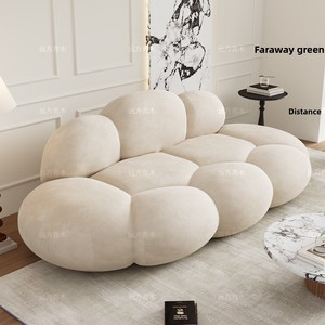 Canapé Nuage en Laine d'Agneau Style Crème, Inclinable, Anti-griffures pour Salon, Maison, Petit Appartement, Réception – Tissu Créatif <span class=keywords><strong>de</strong></span> Designer - Product Image 2