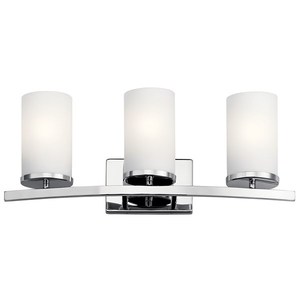Gran oferta, lámpara de pared acrílica para baño de Hotel de níquel cepillado, <span class=keywords><strong>Crosby</strong></span>, 31 ", 4 luces grabadas en satén, con carcasa de ópalo, espejo cromado, luz de tocador - Product Image 2