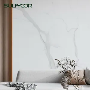 Environment Friendly High Fire Rated HPL/PVC Laminated MGO Wall Panel Marble And Wood Texture For Villa/Apartment Decoration