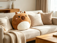 Coussin en peluche Capybara personnalisé, doux et moelleux, pour la décoration de la maison, du canapé et de la chambre à coucher