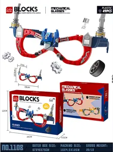 Blok bangunan partikel kecil mainan konstruksi kacamata OptimuPrime mainan DIY