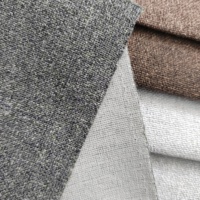 Tissu à texture lin pour textiles de maison, rideaux, canapés, coussins, oreillers, tissu tissé en polyester 240 GSM, fournisseur en gros