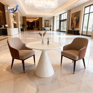 Mesa de Comedor Redonda de Fibra de Vidrio, Diseño Moderno y Creativo, Estilo Ligero y Lujoso, para Muebles de Hogar - Product Image 4