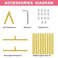 Arche de mariage triangulaire dorée de 8,5 pieds, support robuste en fer pour toile de fond, cadre portable écologique et réglable pour cérémonies et fêtes