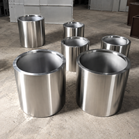 Pabrik Pot Bunga Silinder Stainless Steel Kustom, Pot Bunga Logam Bulat Besar, Produsen Dekorasi Lanskap Luar Ruangan Komersial