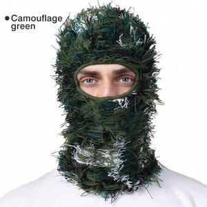 Bonnet en tricot duveteux tendance, nouvelle collection, vente chaude, pour femmes et hommes, automne-hiver, style Halloween, cagoule en tricot vieilli - Product Image 1