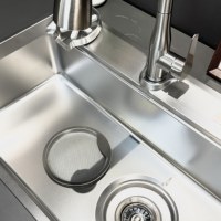 Évier de cuisine multifonctionnel en acier inoxydable 304 avec cascade et accessoires, évier de cuisine moderne fait main