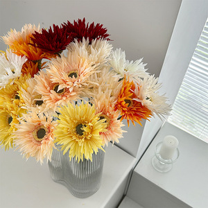 Fleurs artificielles Yasunobu en soie, type Gerbera, blanc, orange, rose, pour mariage et décoration intérieure - Product Image 3