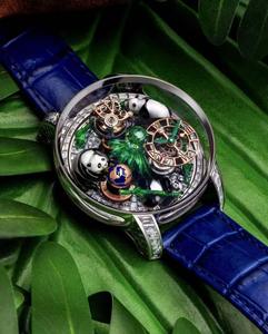 Montre mécanique automatique haut de gamme avec mouvement tourbillon, bracelet bleu et design gravé Panda - Product Image 2