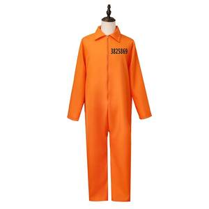 Combinaison de prison pour enfants orange, costume de film télévisé pour Halloween, en polyester, unisexe - Product Image 5