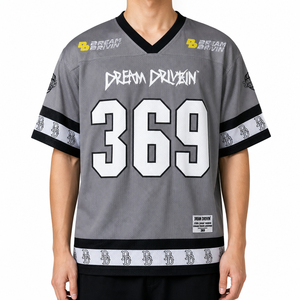 Maillot de football américain vintage surdimensionné, streetwear personnalisé, coupe ample, imprimé numérique, respirant, grande taille, séchage rapide, anti-UV, été - Product Image 2