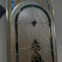 Fournitures personnalisées Vitrail de bâtiment d'art Pièces de verre biseauté pour lucarne et panneau de fenêtre Vitrail de porte d'entrée