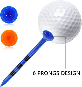 Tees de golf en plastique durables à 6 pointes, 3-1/4 pouces, à rayures, avec pochette de rangement – Prix usine - Product Image 5