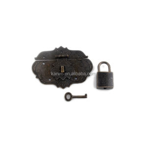 Verrou rétro <span class=keywords><strong>en</strong></span> laiton antique pour <span class=keywords><strong>coffre</strong></span> à bijoux boîte à vin boîtier <span class=keywords><strong>en</strong></span> <span class=keywords><strong>bois</strong></span> loquet <span class=keywords><strong>en</strong></span> métal fermoir avec <span class=keywords><strong>cadenas</strong></span> carré rectangulaire - Product Image 5