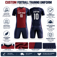 Ensemble d'uniformes d'entraînement de football personnalisés, maillot et short de football, nom et numéro du joueur personnalisés pour l'entraînement d'équipe, commandes en gros