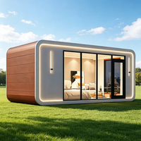 Maison capsule préfabriquée moderne et écologique avec structure en verre trempé, durable, installation facile, pour bureau, appartement, villa, parc