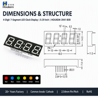 Layar LED Super Merah 7 Segmen 4 Digit 0,39 Inci