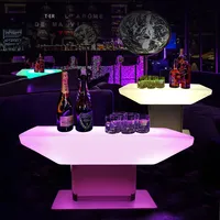 Tabouret de Bar lumineux et chaise haute Table de mixage rectangulaire extérieure à panneau clair moderne pour cabine de DJ de loisirs de café KTV