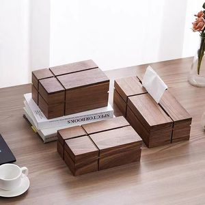 กล่องกระดาษทิชชูไม้ 20x13x9.7 ซม. ดีไซน์ทันสมัยสำหรับห้องนั่งเล่นและโต๊ะรับประทานอาหาร - Product Image 1