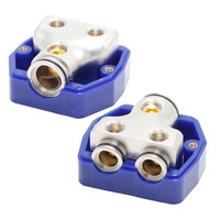 Conector de Desconexión Rápida de 2 Vías, Cobre Puro/Kirsite, 12-24V, Terminal de Tornillo, Calibre 4, para Instalación de Amplificador de Audio para Auto