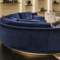Italienisches Beliebtes Wohnzimmer-Sofa Halbrund Halbkreisförmig Modular Mond-Samt Modernes Halbrundes Sofa