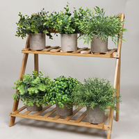 PT003-16 Vente en gros de faux petits bonsaïs en plastique vert, herbe artificielle en pot, ensemble pour la décoration de bureau à domicile