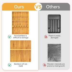 Bamboo Silverware Drawer Organizer Vietnam Wholesale Supplier Premium Size M <b>Storage</b> <b>Trays</b> for Home <b>Storage</b> and Organization - Product Image 5
