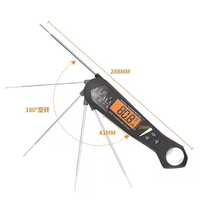Thermomètre à viande numérique sans fil à double sonde Design pliable Thermomètre alimentaire à lecture instantanée Cuisine calibrée au four BBQ extérieur