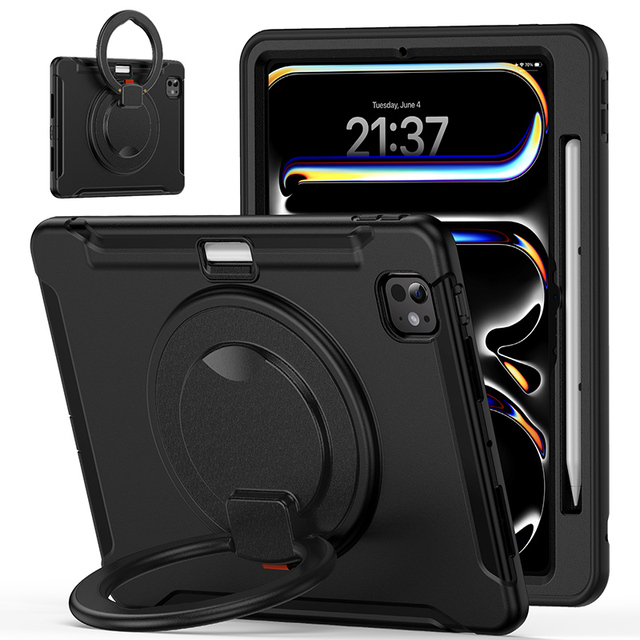 TPU Rugged Shockproof case With 360 Rotate Handle Kickstand for iPad Pro 11 2024 2025