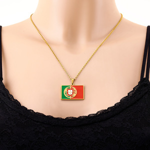 Collier Pendentif Chaîne Maillons Portugais Vintage en Acier Inoxydable, Style Ethnique Tendance pour Couples, Idéal Anniversaire - Product Image 2