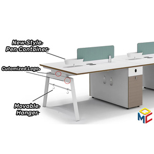 Kim loại hiện đại khung sắt Chân máy tính viết Bàn đồ nội thất văn phòng phân vùng mở văn phòng máy trạm cho 2 3 4 6 8 người - Product Image 5