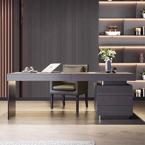 Escritorio de ordenador de diseño minimalista moderno italiano Escritorio de oficina <span class=keywords><strong>en</strong></span> casa para personas mayores con color ahumado de lujo ligero para estudios - Product Image 3