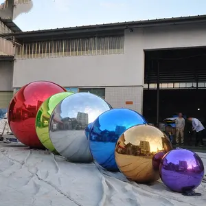 Decorações evento 1m Inflável refletir prata balão inflável espelho bola