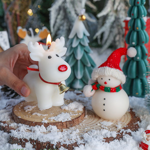 Wholesale Cute Christmas Scented <b>Candles</b> Snowman Elk <b>Shaped</b> <b>Candles</b> Gift Fragrance Aromatherapy <b>Candles</b> for Christmas Decoration - Product Image 4