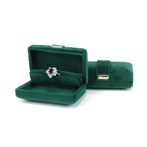 Stock emballage bijoux scatole regalo per imballaggio in scatola di anelli di velluto di fidanzamento sottile all'ingrosso - Product Image 2